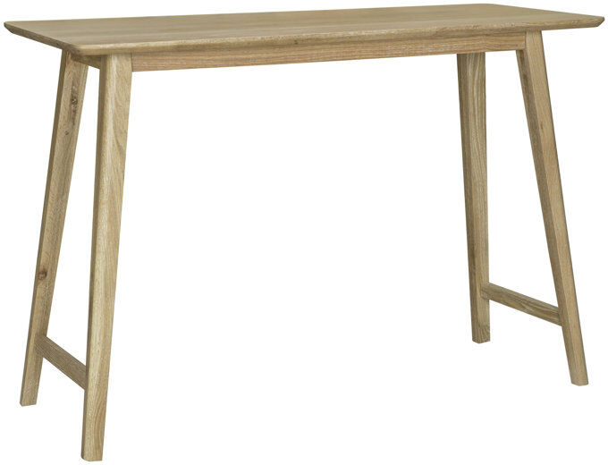 Mikado Living Zulema Oak Rectangular Dining Table with Wood Base Oak