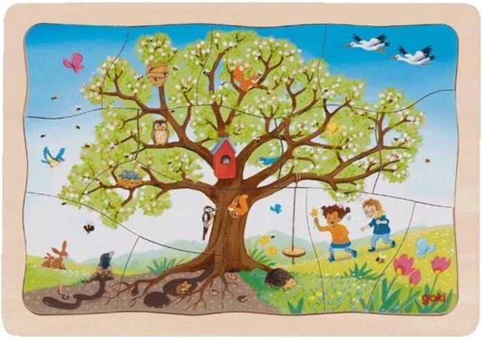 Puzzle 47 pcs à 4 couches Saisons du pommier - Goki