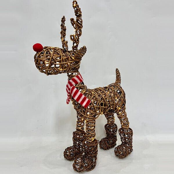 Noma 70cm LED Brown Wicker Rudolph In Boots