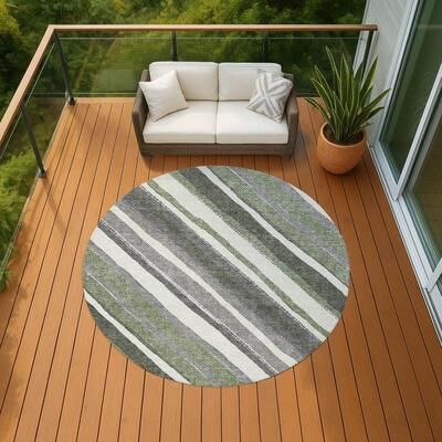 Addison Rugs Machine Washable Indoor/ Outdoor Stripe Angles Chantille Rug
