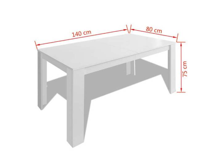 Table cuisine CLOUD Blanc Table à manger - Design Élégant - 140x80x75 cm - blanc tt284