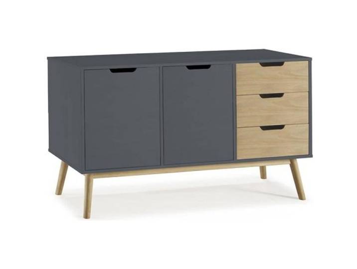 BUFFET JAVA 2 PORTES ET 3 TIROIRS GRIS ANTHRACITE-CIRE VS VENTA-STOCK