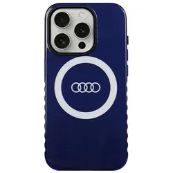INNE Audi Tasche für iPhone 15 Pro 6,1" blau IML Big Logo MagSafe Case (Apple iPhone 15 Pro), Smartphone Hülle, Blau