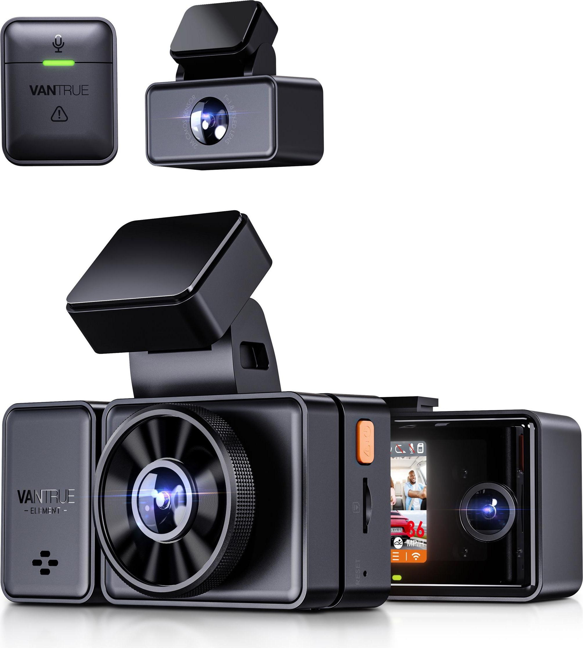 Vantrue E3 Dual Autokamera 5MP 155° Weitwinkel GPS WLAN Nachtsicht Parkmodus Magnethalterung Superkondensator 2,45 Zoll