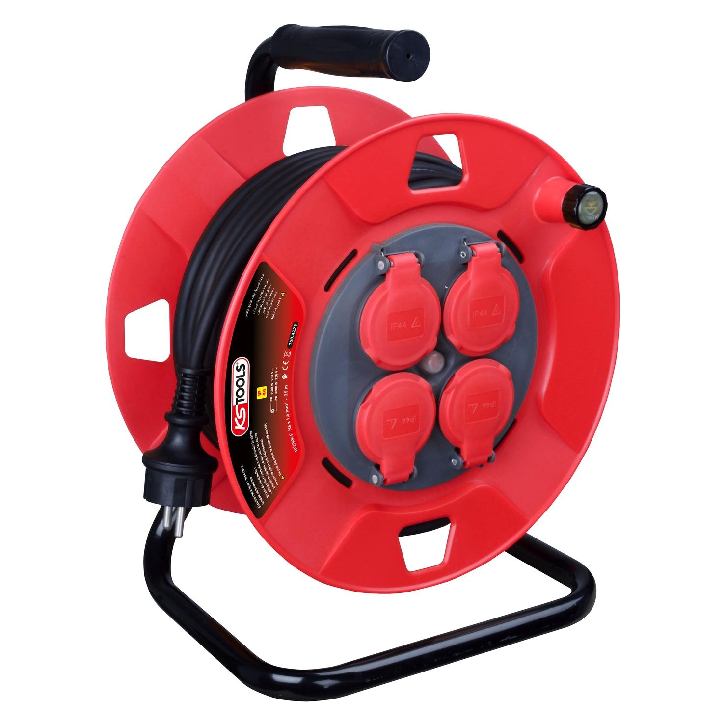 KS Tools 150.4223 Enrol Electrique on cable reel, 3 x 1.5 (25 m, 1.50 mm²) (150.4223)