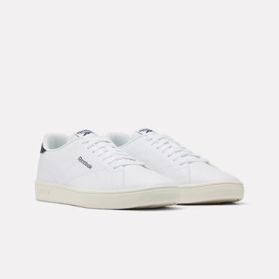 Sneaker REEBOK CLASSIC "REEBOK COURT CLEAN", Herren, Gr. 44,5, weiß (ftwrweiß, blau, chalk), Synthetik, Textil, Schuhe Sneaker