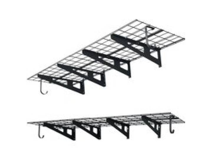 VEVOR 2er-Set Garagenregal 1828x615x206 mm Werkzeugaufbewahrung 227 kg pro Schicht Werkzeughalter mit Haken 1828x615 mm Regalfläche Aufbewahrungsregale Metallregal Werkzeug Organizer Wandregale