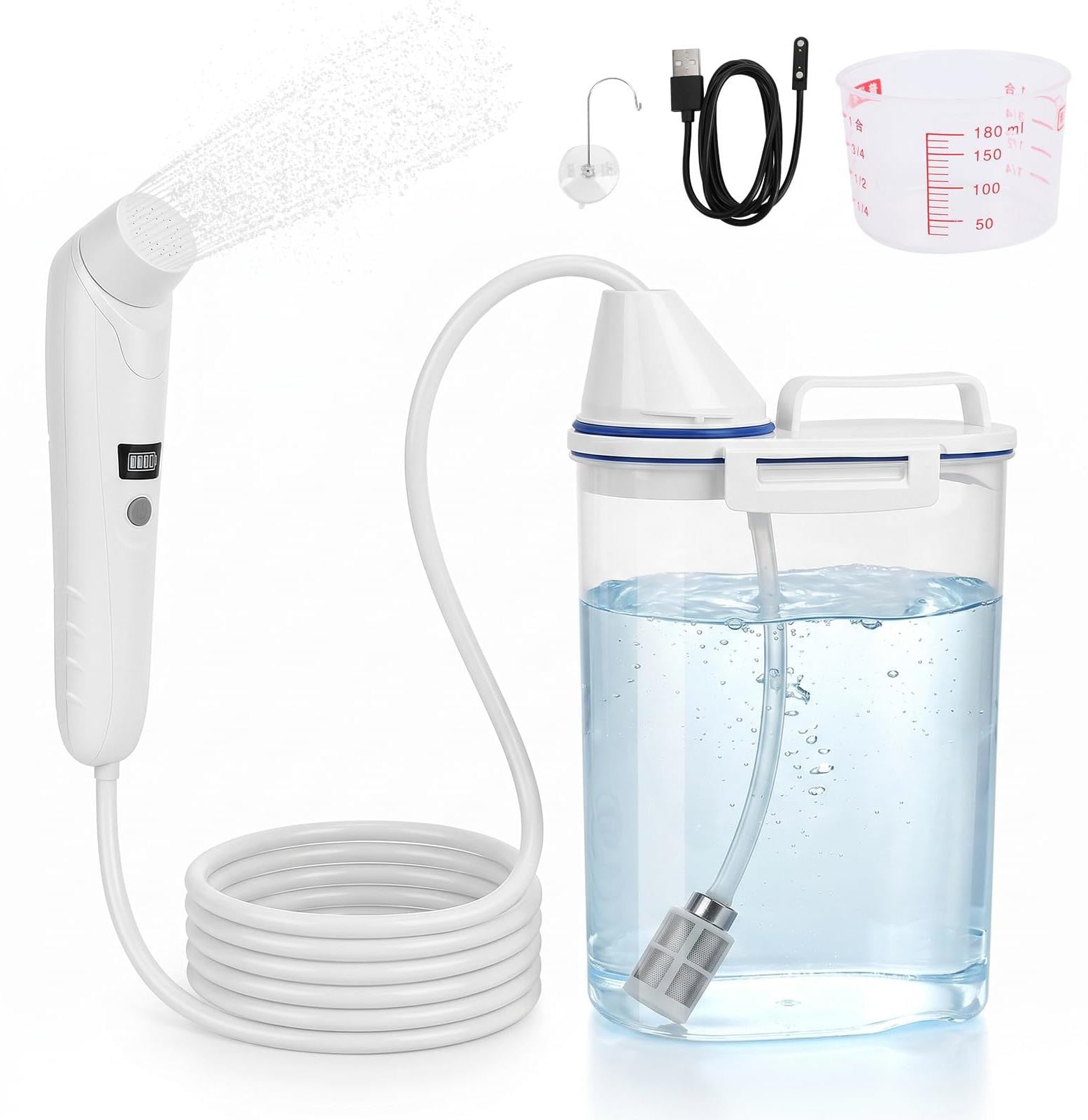 Dripio Draagbaar elektrisch bidet met 2 liter tank, oplaadbaar, campingdouche