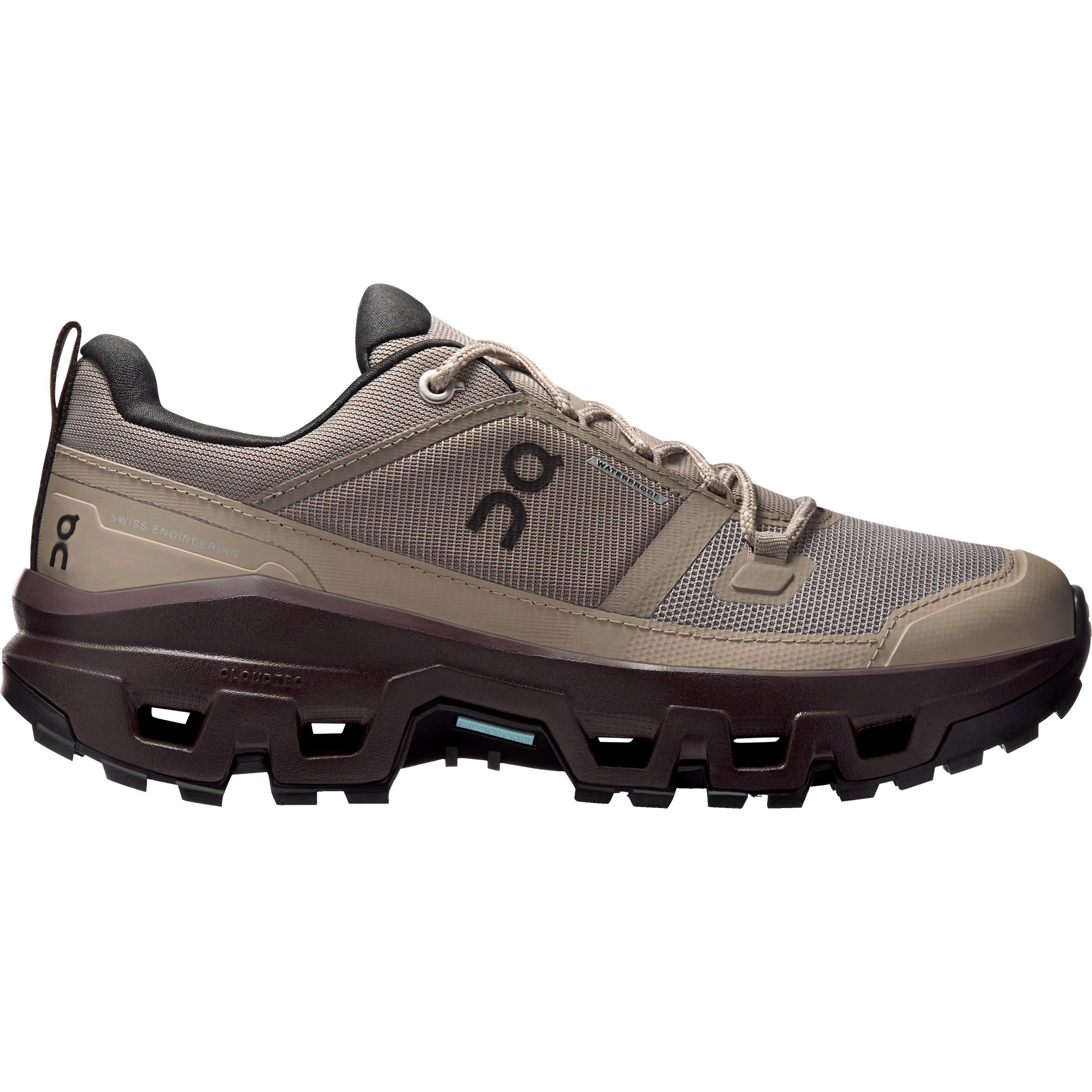 On Cloudrock Low WP Damen Zustiegsschuhe beige Größe 37 Trekking Widerstandsfähig