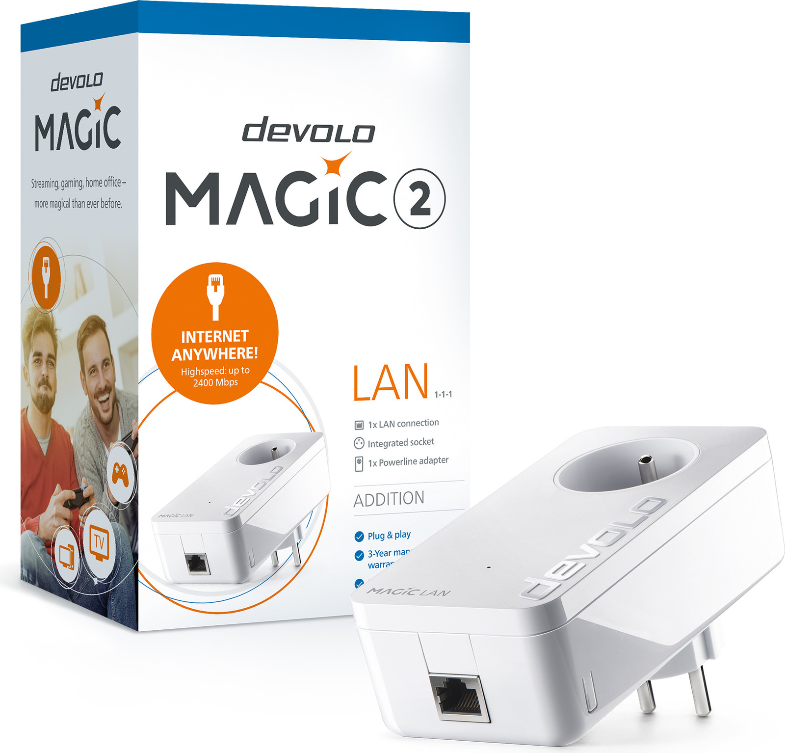 Devolo Magic 2 LAN Gigabit Ethernet Powerline Adapter met 2400 Mbit/s