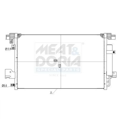 MEAT & DORIA Kondensator, Klimaanlage 991121 für Peugeot MITSUBISHI Citroën Citroën/Peugeot