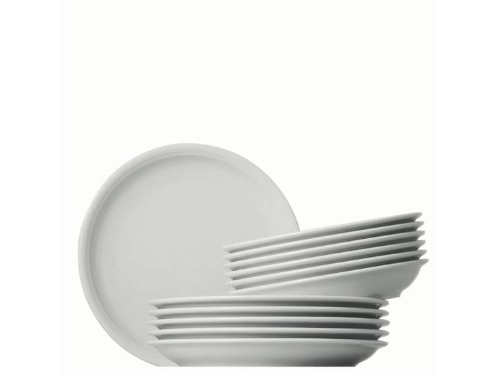Thomas Tafelservice Trend weiß, Weiß, Keramik, 12-teilig, 31.6x28.2x31.6 cm, robust, lebensmittelecht, Geschirr, Geschirrsets, Tafelservice