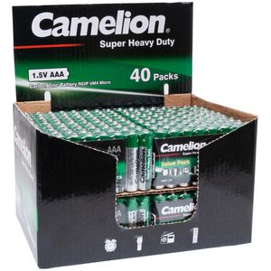Camelion Batterien Super Heavy Duty, Zink-Kohle, 1,5V, AAA / Micro / R3, 320 Stück