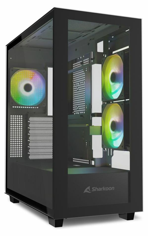 Sharkoon Rebel C60 RGB ATX computerbehuizing met 2x glas in het zwart
