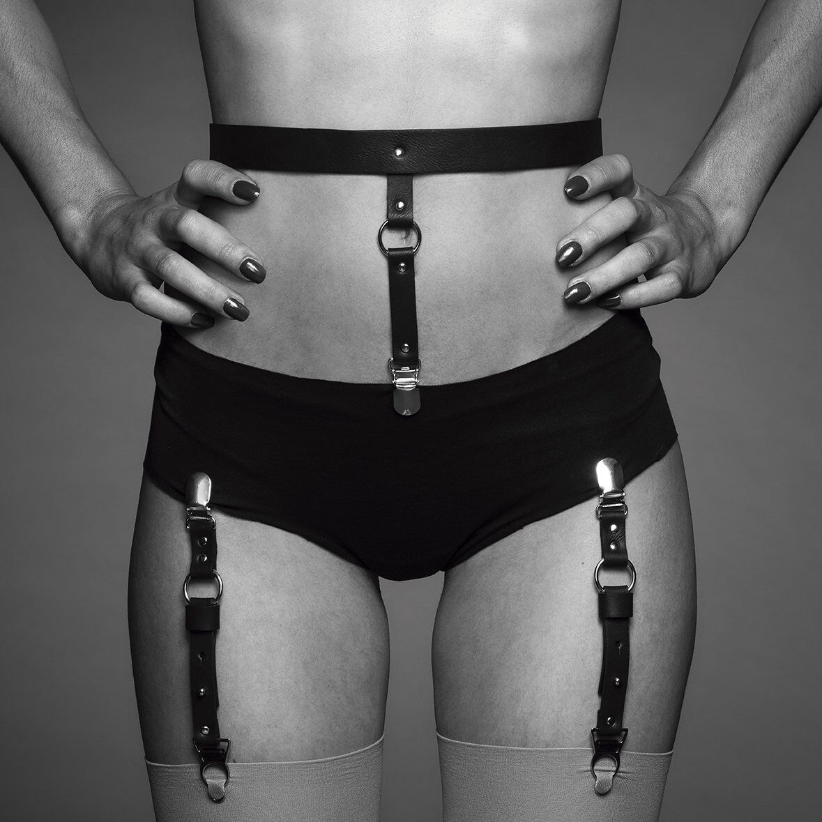 Bijoux Indiscrets Maze Suspender Belt Black