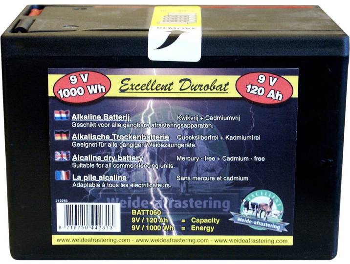 Excellent Batterij Durobat 9V 120Ah