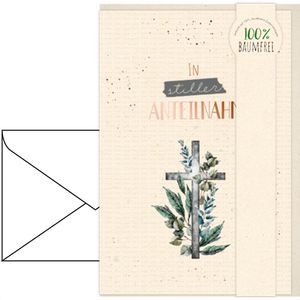 Böttcher-AG Trauerkarten 81sk3737, 115 x 170mm, Klappkarte mit Umschlag