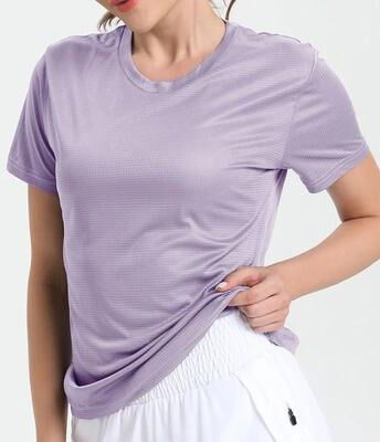 Uplifted Finds Women Solid Color Ultralight Quick Dry Sport T Shirt m purple