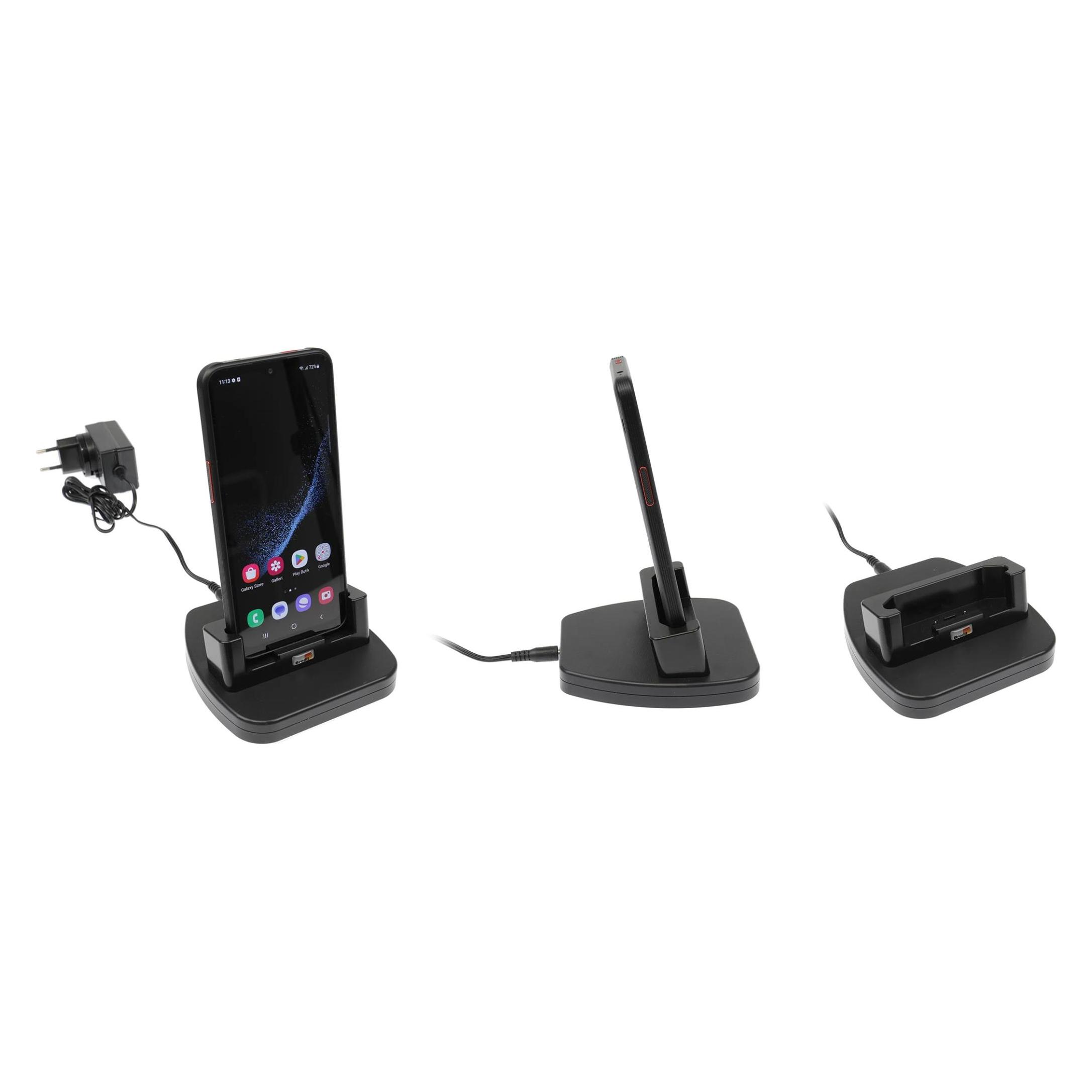 Brodit 216370 Tisch-Ladestation 1-Fach Handy Ladegerät Samsung Galaxy Xcover 6 Pro Schwarz (216370)