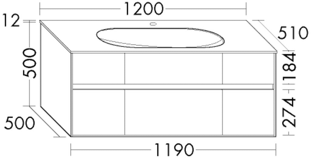 Burgbad Glas Waschtisch-Set rc40 Schilf Hochglanz/Schilf Hochglanz, SGAT120F4517A0048 SGAT120F4517A0048