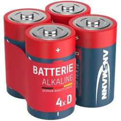 Westfalia Ansmann Alkaline Batterien Mono D 4 Stück – langanhaltende Power für Haushaltsgeräte