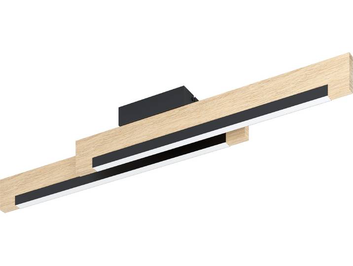 CAMACHO Applique murale/plafonnier Lampe Éclairage - L94 x l8 x H11\,5 cm - noir\, marron - IP20