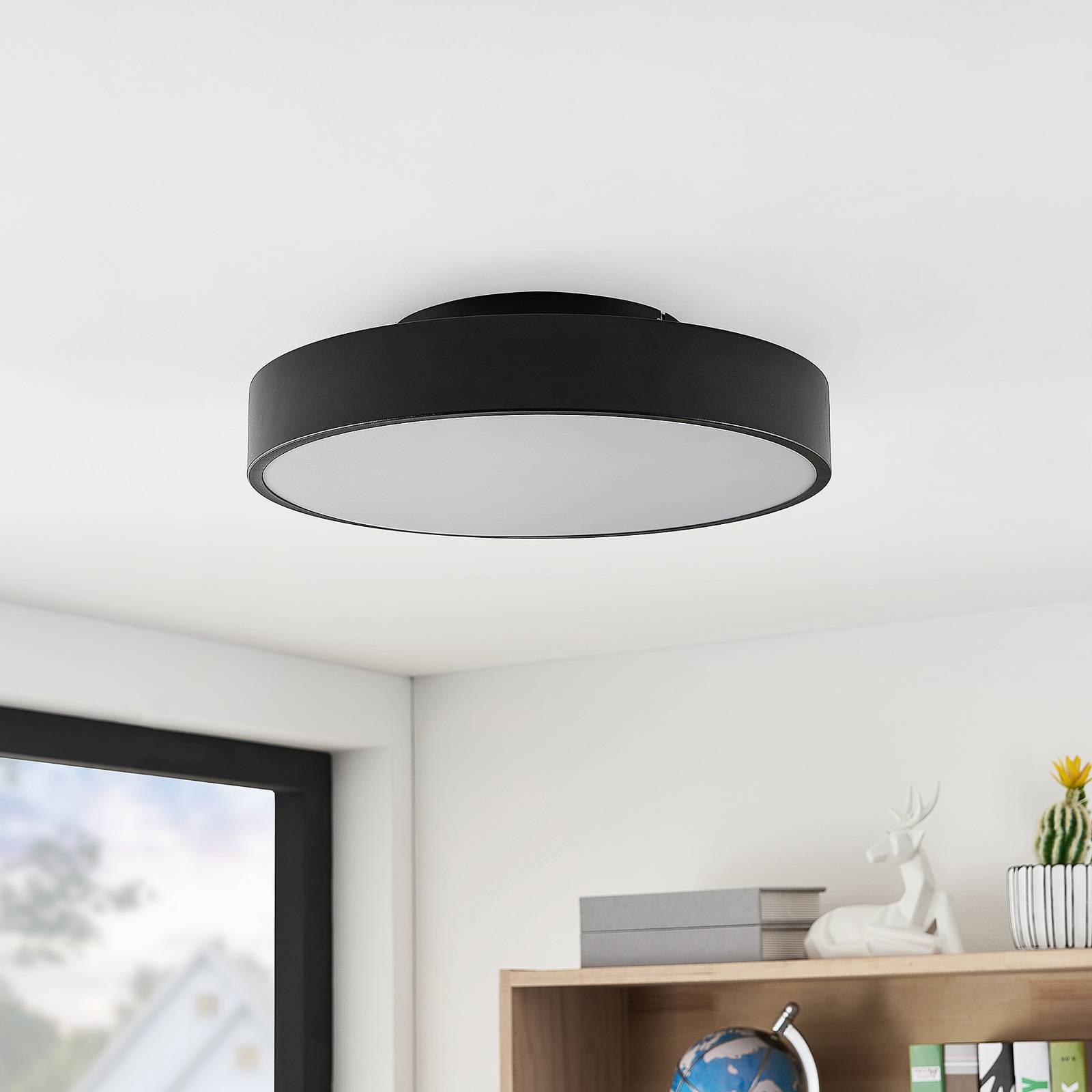 LED Ceiling Light Milada Lindby, dimmable, Black, Living / Dining Room, metal, Modern, Ceiling Light