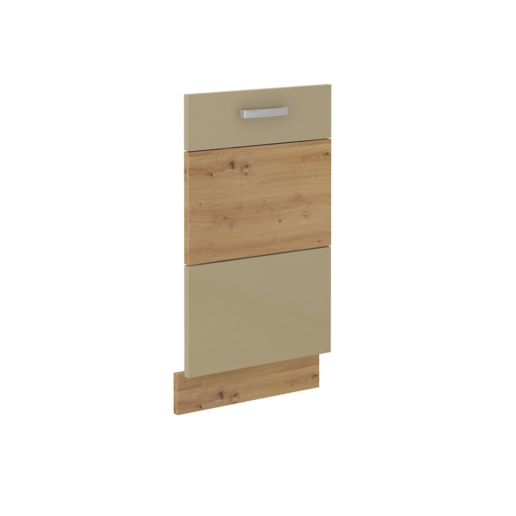 Frontblende vollintegrierten Geschirrspüler 45 Eiche Artisan + Cappuccino Glanz