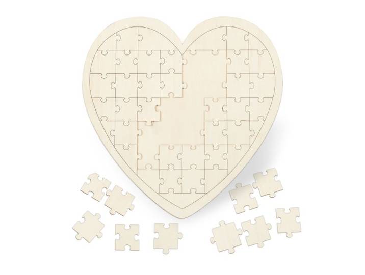Relaxdays 10x Hartpuzzel huwelijk van hout