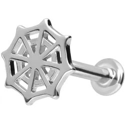 14 Karat Gold Labret mit Innengewinde SPINNENNETZ