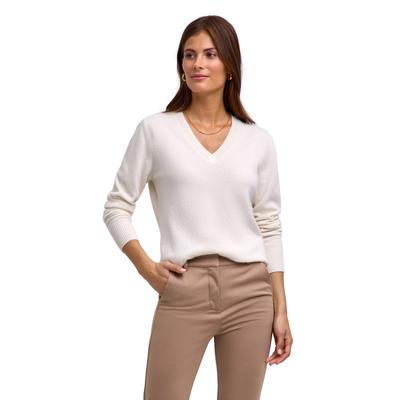 Strickpullover FALKE "Pure Cashmere", Damen, Gr. S, weiß (off, weiß (2040)), Pullover Strickpullover