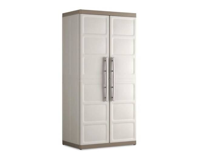 Armoire de rangement - Gulliver XL - Beige/Taupe - 4 étagères réglables - Résine cadenassable
