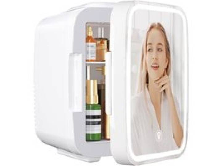 Mini Frigo Pour Chambre Frigo Skincare Avec Miroir Led Petit Frigo De 4L Portable Thermoelectrique Chauffe & Refroidisseur 220V