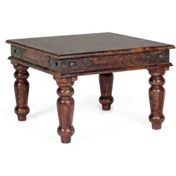 Couchtisch Jaipur aus Akazienholz, klassisches Design, braun, 60x60 cm, robust und pflegeleicht