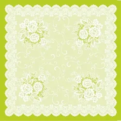 Mank Tischdecke Airlaid Franziska in Grün, 80 x 80 cm, 20 Stück - Ornamente Rosen Mitteldecke