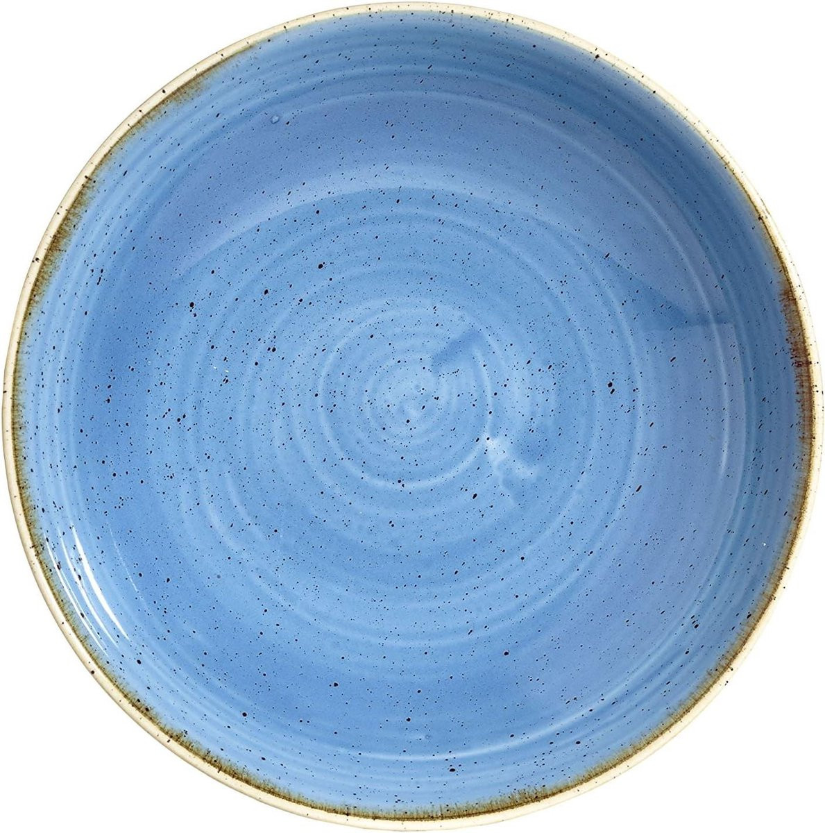 Handbeschilderde blauwe keramische saladekom voor het serveren van maaltijden - Diameter: 18,2 cm