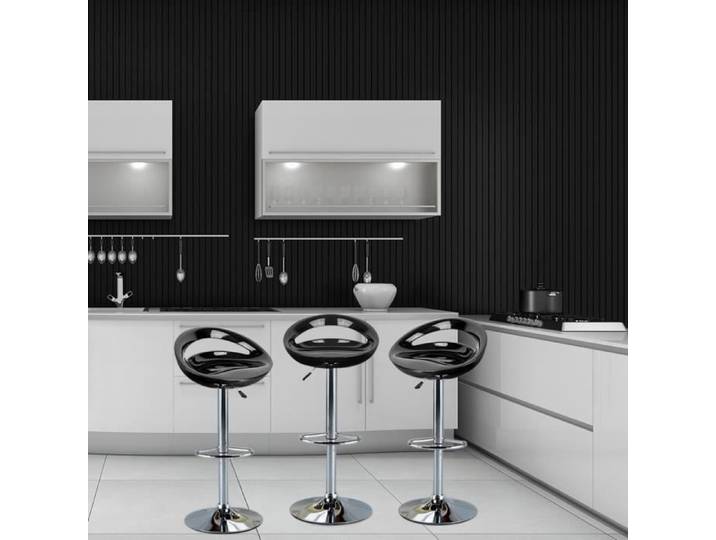 Lot De 2 Tabourets De Bar - Style contemporain - Plastique ABS - Noir