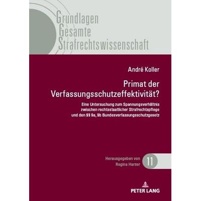 Primat der Verfassungsschutzeffektivität, Gebundene Ausgabe von André Koller, Peter Lang GmbH, Internationaler Verlag der Wissenschaften,