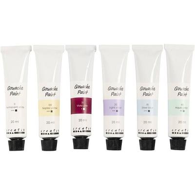 Creativ Company Gouachefarbe, Pastellfarben, 6x20 ml