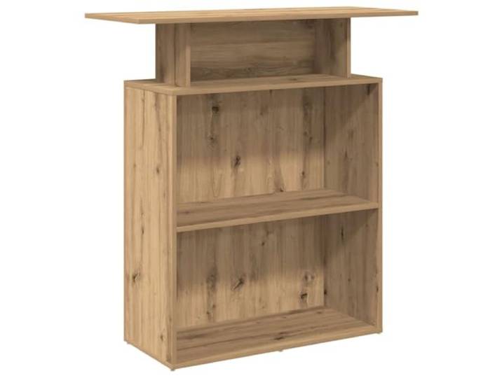 KPOTUERTU Empfangstheke Holzwerkstoff Artisan-Eiche 100x40x104 cm mit integriertem Regal, hohe Tresen und Seitenwände für diskrete Interaktionen, vielseitig einsetzbar in Büros und Lobbys