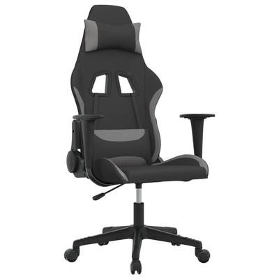 vidaXL Gaming-Stuhl Schwarz und Hellgrau Stoff