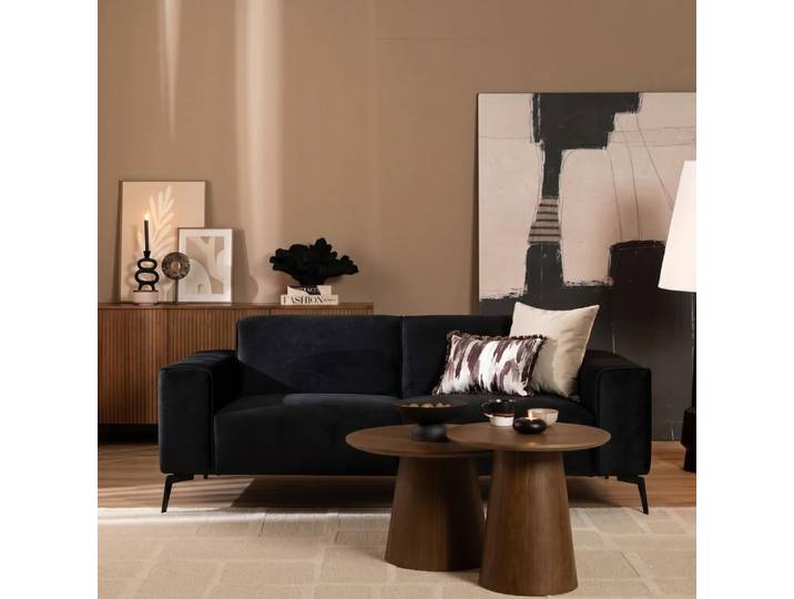 Bronx71 Samt Sofa Vegas 2,5-Sitzer schwarz