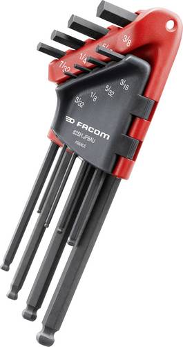 Facom Innen-Sechskant Winkelschraubendreher-Set 3/32 Zoll, 1/8 Zoll, 5/32 Zoll, 3/16 Zoll, 7/32 Zoll, 1/4 Zoll, 5/16 Zoll, 3/8