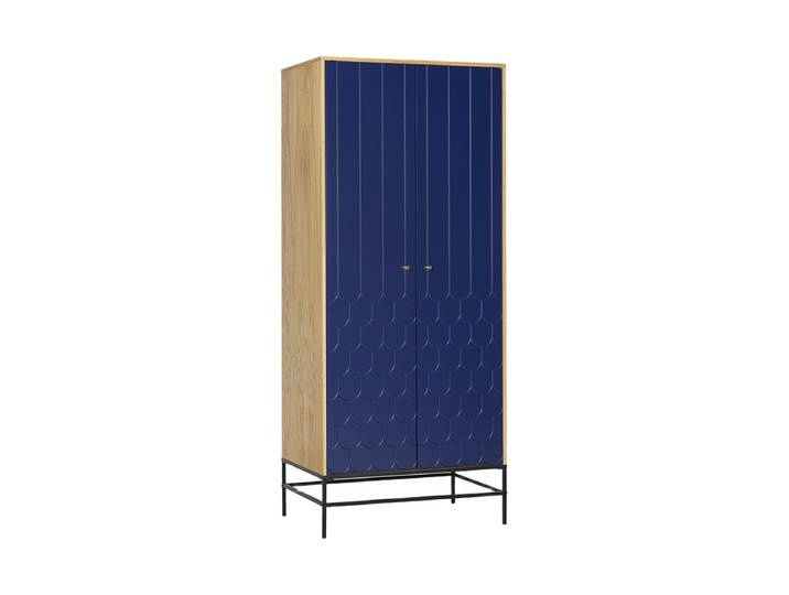 Moderner Kleiderschrank „Lia“, 2-türig Eiche Blau MR.WOOD