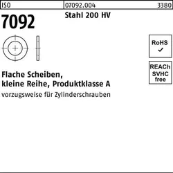 Unterlegscheibe ISO 7092 8 Stahl 200 HV 1000 Stück