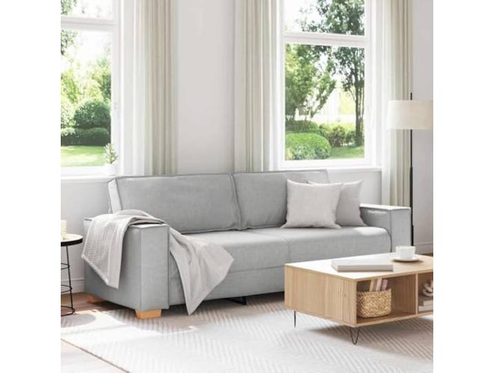 HEFZGDB 3-Sitzer-Sofa Wolkengrau 180 cm Stoff Polyester Wohnzimmer Sitzmöbel mit Breiten Armlehnen und Stabilem Holz Metall Gestell für Entspannung Fernsehen Lesen Gemütlichkeit