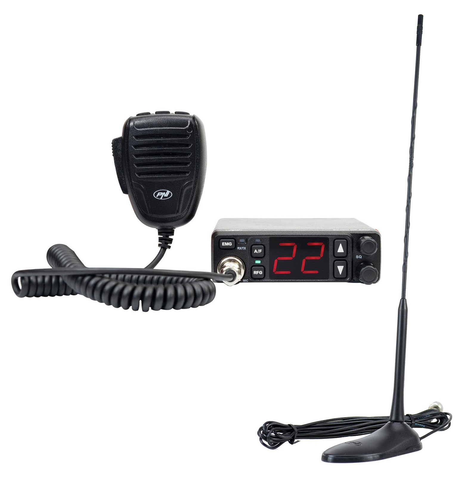 PNI Escort HP 5500 CB-radiozender met PNI Extra 45 CB-antenne