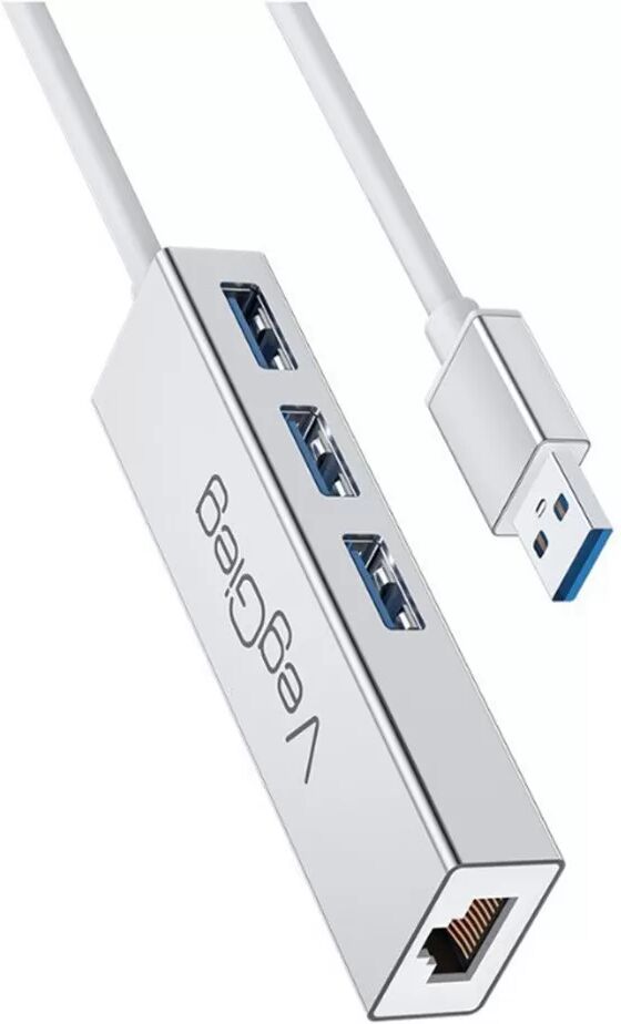 INF Adaptateur USB vers Gigabit Ethernet avec Hub USB 3 Ports - Gris