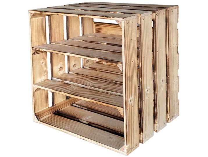 Regalbox aus Holz, braun, Regalkiste, 40 x 30 x 40 cm