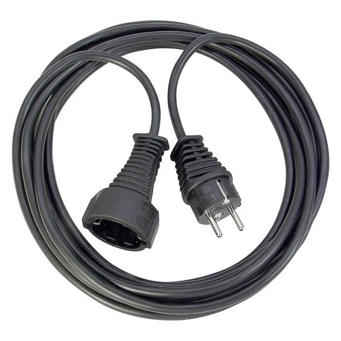 Brennenstuhl Qualitäts-Kunststoff-Verlängerungskabel 2m schwarz (2 m, CEE 7/3) (1165010015)